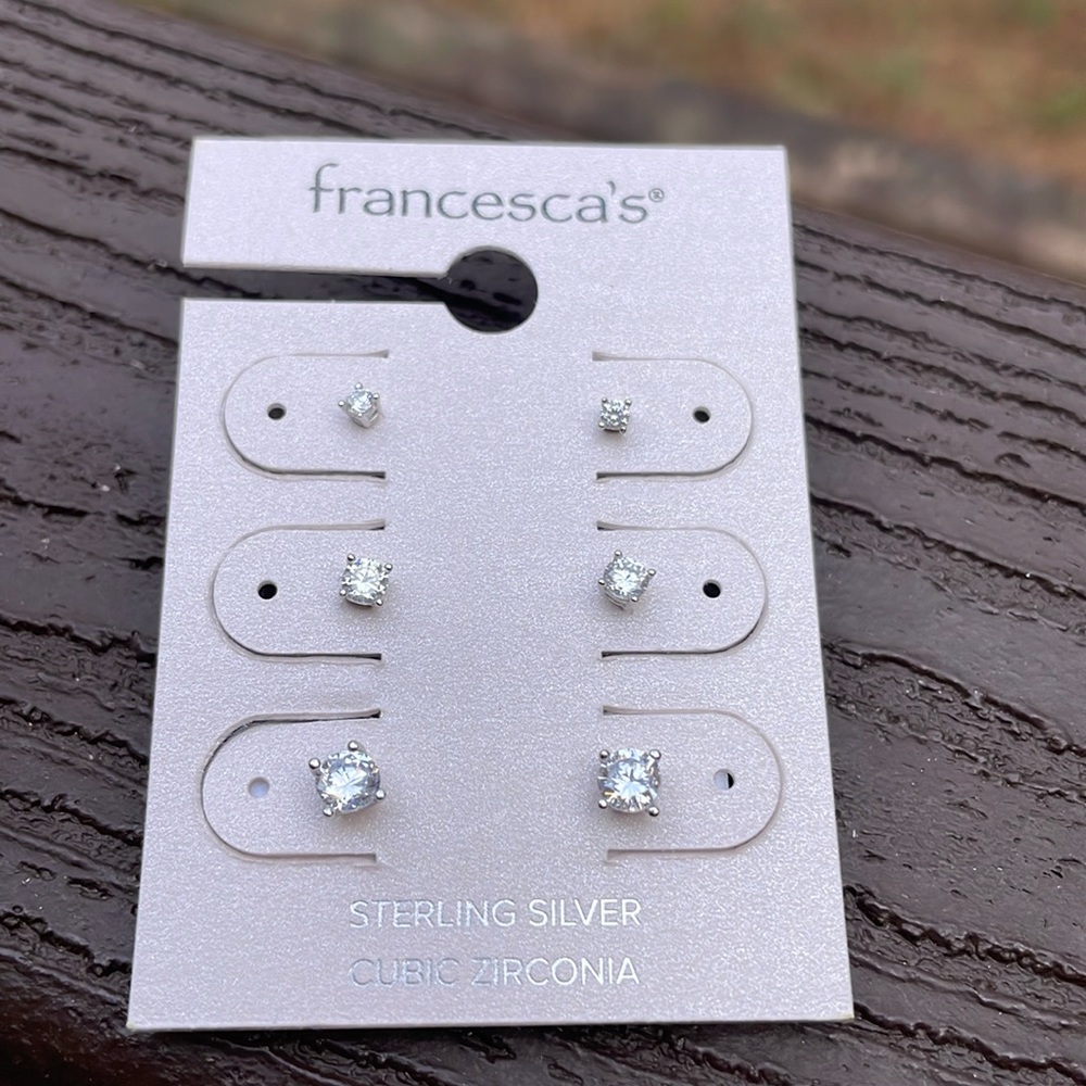 NWOT 🩶STERLING SILVER🩶 CUBIC ZIRCONIA STACKABLE EARRING